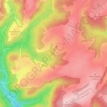 Mappa topografica Ilgesheim, altitudine, rilievo