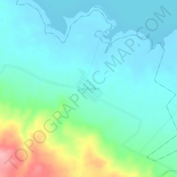 Mappa topografica San Isidro, altitudine, rilievo