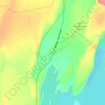 Mappa topografica Loruk, altitudine, rilievo