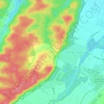 Mappa topografica Straßberg, altitudine, rilievo