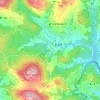 Mappa topografica Rannahof, altitudine, rilievo