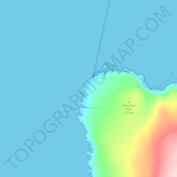 Mappa topografica Rubha Reidh, altitudine, rilievo
