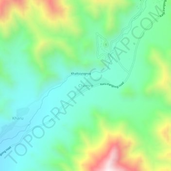 Mappa topografica Chemre, altitudine, rilievo