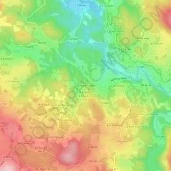 Mappa topografica La Petite Fayolle, altitudine, rilievo