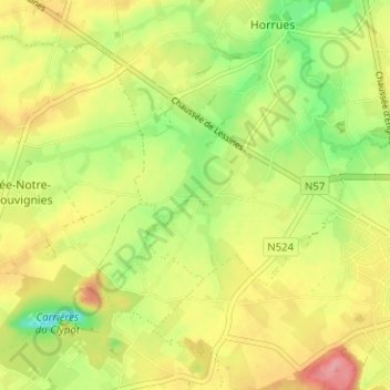 Mappa topografica Long Pont, altitudine, rilievo