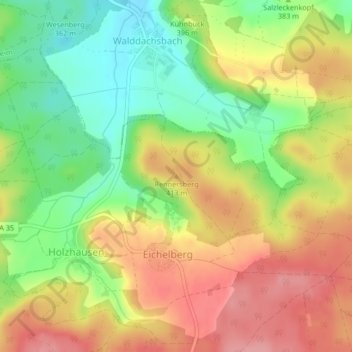 Mappa topografica Rennersberg, altitudine, rilievo