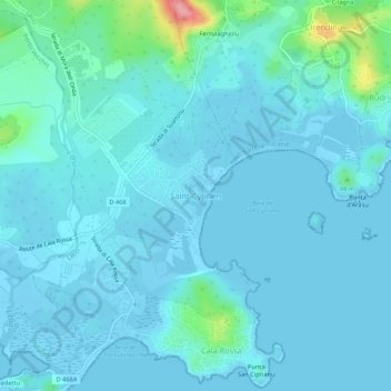 Mappa topografica Saint-Cyprien, altitudine, rilievo