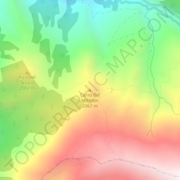 Mappa topografica Cerro del Mirador, altitudine, rilievo