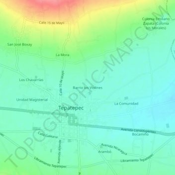 Mappa topografica Barrio los Violines, altitudine, rilievo
