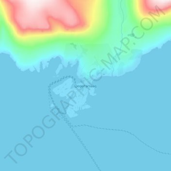 Mappa topografica Qeqertarsuaq, altitudine, rilievo