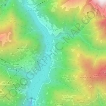 Mappa topografica Berzona (Verzasca), altitudine, rilievo