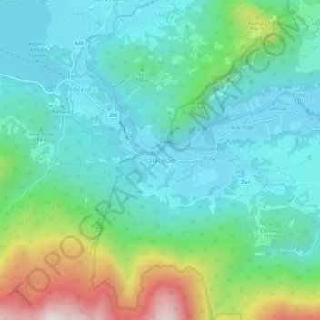 Mappa topografica Laški Rovt, altitudine, rilievo