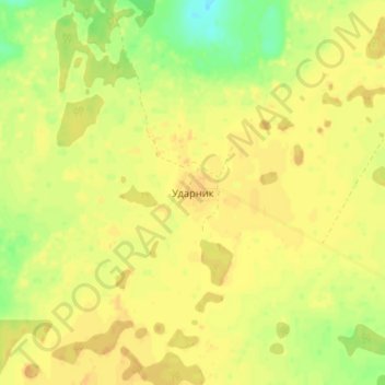 Mappa topografica Ударник, altitudine, rilievo