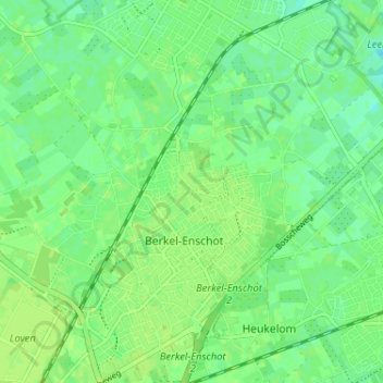 Mappa topografica Berkel, altitudine, rilievo