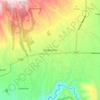 Mappa topografica Tabacundo, altitudine, rilievo