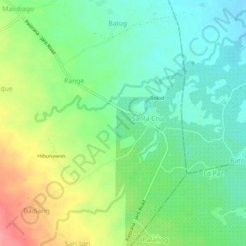 Mappa topografica Iphag, altitudine, rilievo