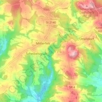 Mappa topografica Talmühle, altitudine, rilievo