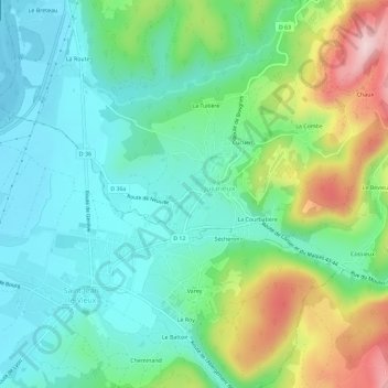 Mappa topografica La Flaudière, altitudine, rilievo