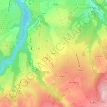 Mappa topografica Polier, altitudine, rilievo