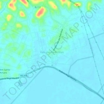 Mappa topografica Vale das Pedrinhas, altitudine, rilievo