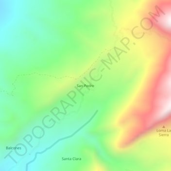 Mappa topografica San Pedro, altitudine, rilievo