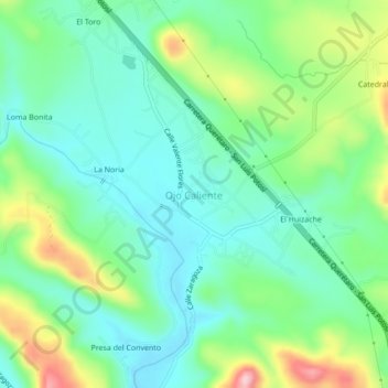 Mappa topografica Ojo Caliente, altitudine, rilievo