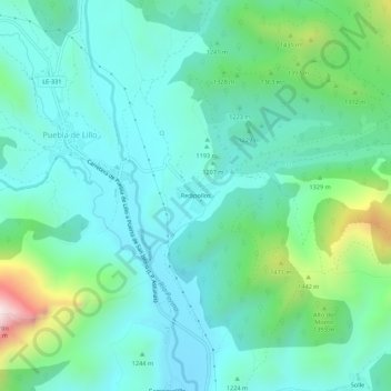 Mappa topografica Redipollos, altitudine, rilievo