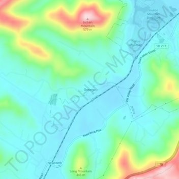 Mappa topografica Oswego, altitudine, rilievo