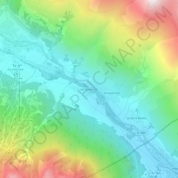 Mappa topografica Les Guibertes, altitudine, rilievo