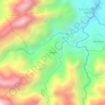 Mappa topografica Ixtapan, altitudine, rilievo
