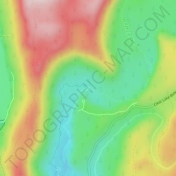 Mappa topografica Tamolitch Falls, altitudine, rilievo