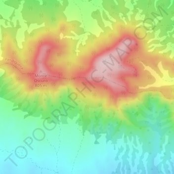 Mappa topografica Montemar, altitudine, rilievo