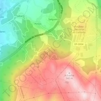 Mappa topografica Presa Grande, altitudine, rilievo