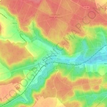 Mappa topografica Sainte-Mesme, altitudine, rilievo