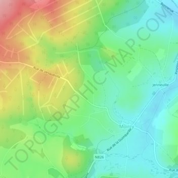 Mappa topografica Au Chemin de Saint-Hubert, altitudine, rilievo