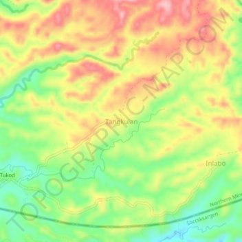 Mappa topografica Tangkulan, altitudine, rilievo