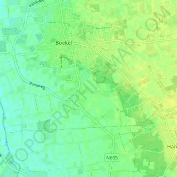 Mappa topografica Peelstraat, altitudine, rilievo