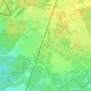 Mappa topografica Kapellenbos, altitudine, rilievo