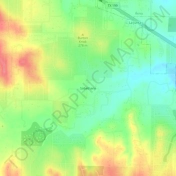Mappa topografica Sabathany, altitudine, rilievo