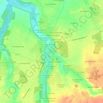 Mappa topografica La Ville, altitudine, rilievo