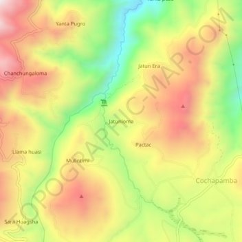 Mappa topografica Jatunloma, altitudine, rilievo