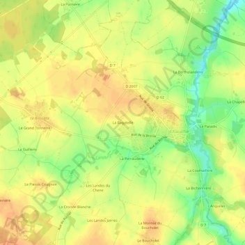 Mappa topografica La Bagatelle, altitudine, rilievo