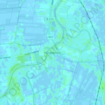 Mappa topografica Huntebrück, altitudine, rilievo