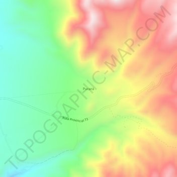 Mappa topografica Pucara, altitudine, rilievo
