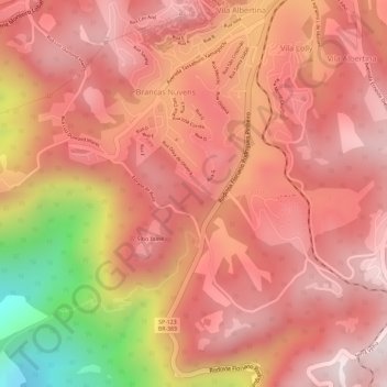 Mappa topografica Floresta Negra, altitudine, rilievo