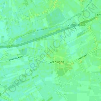 Mappa topografica Oud Veeningen, altitudine, rilievo
