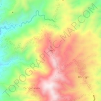 Mappa topografica Diat, altitudine, rilievo
