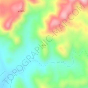 Mappa topografica Mount Wilson, altitudine, rilievo
