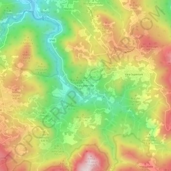 Mappa topografica Vara Inferiore, altitudine, rilievo