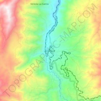 Mappa topografica Dagua, altitudine, rilievo